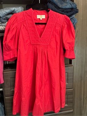 Anna Cate Pink Puff-Sleeve Mini Dress
